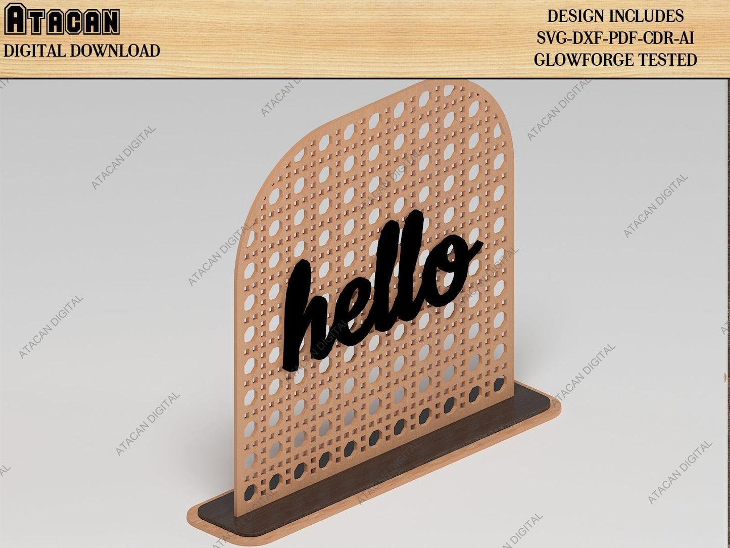 Rattan Cane Sign Backer Bundle / Rattan Cane Arch shape Laser Cut Files / Baby name sign SVG DXF CDR Ai 496