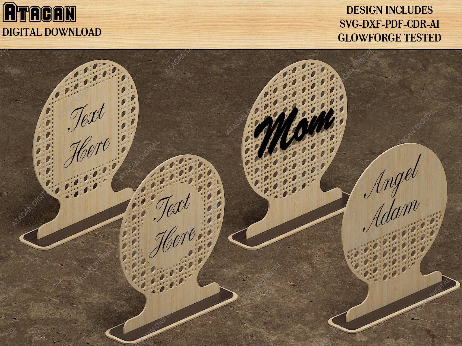 Rattan Cane Sign Backer Bundle / Rattan Cane Round shape Laser Cut Files / Cane Webbing Flower SVG DXF CDR Ai 497