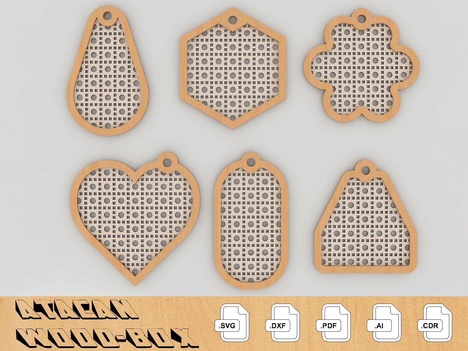 Rattan Keychain Cutting Templates, Rattan cane Keychain SVG files, Glowforge Cut Files 247