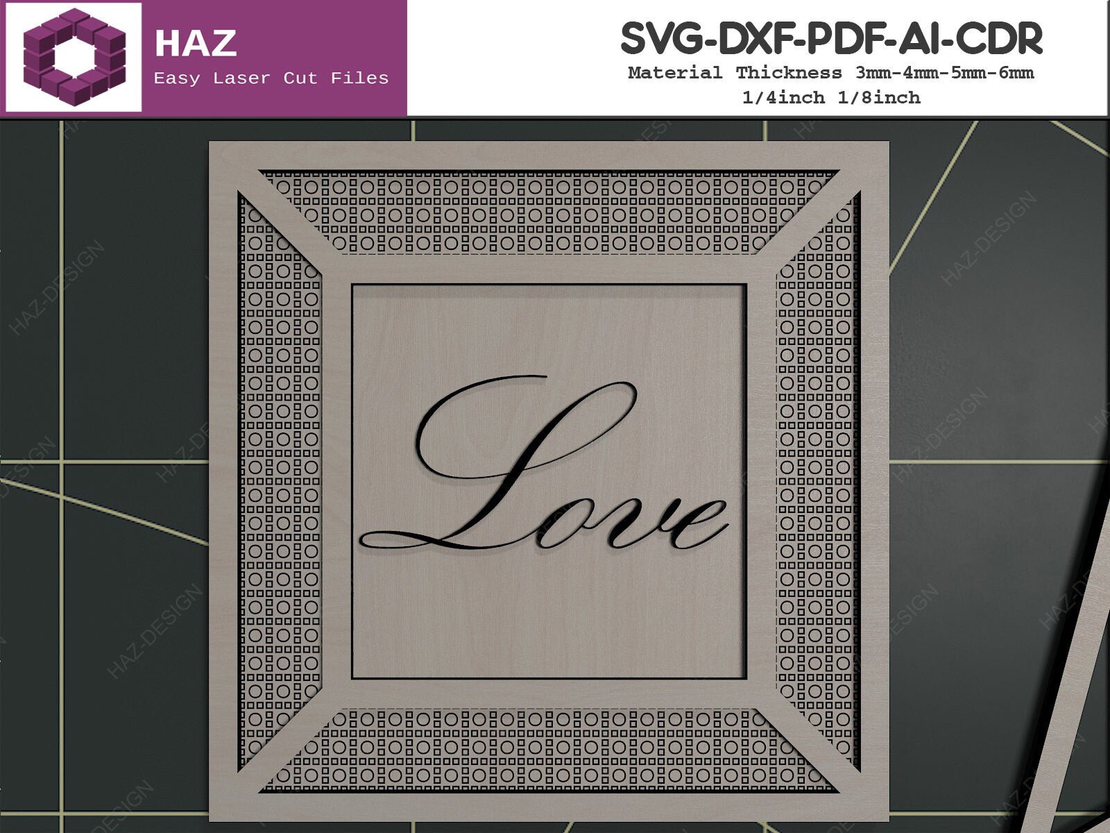 Rattan Photo Frame Bundle 5 Sizes / Cane Pattern Frame Templates / Glowforge Photo Frames SVG DXF CDR Ai 069