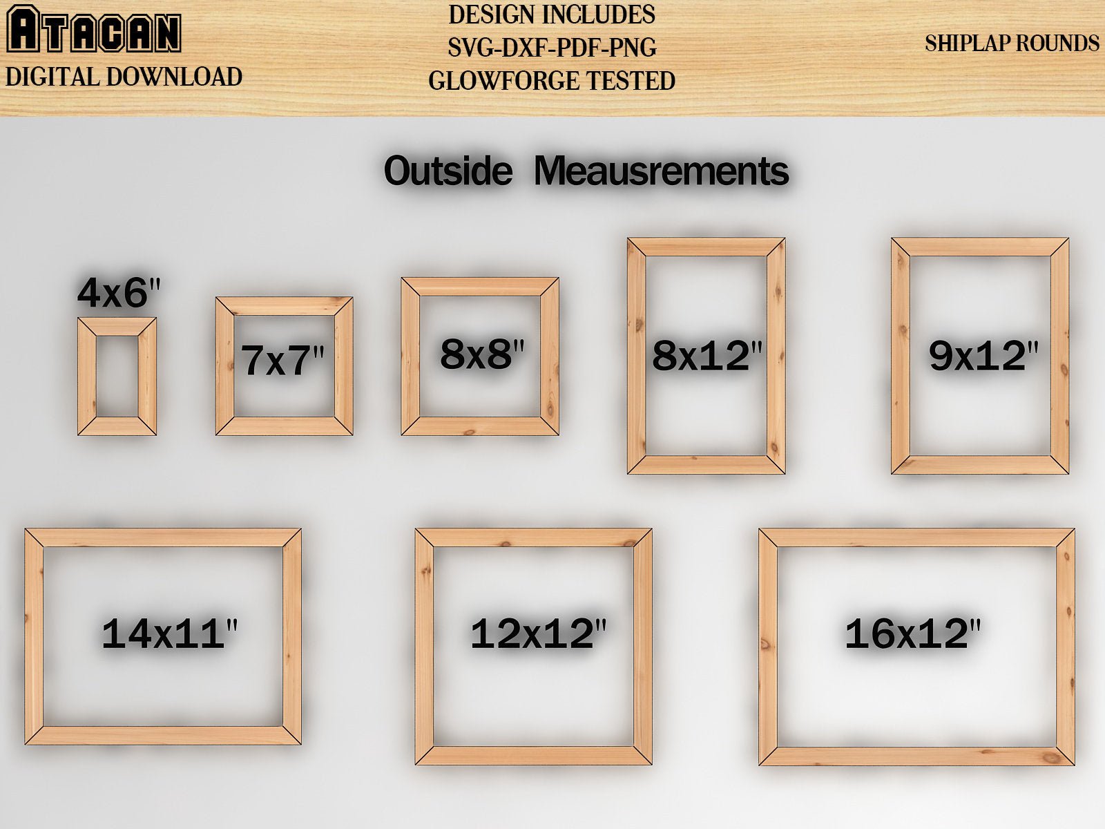Retangular Frame Dimensions Rectangle Frame laser svg files for glowforge square frame bundle Home ...