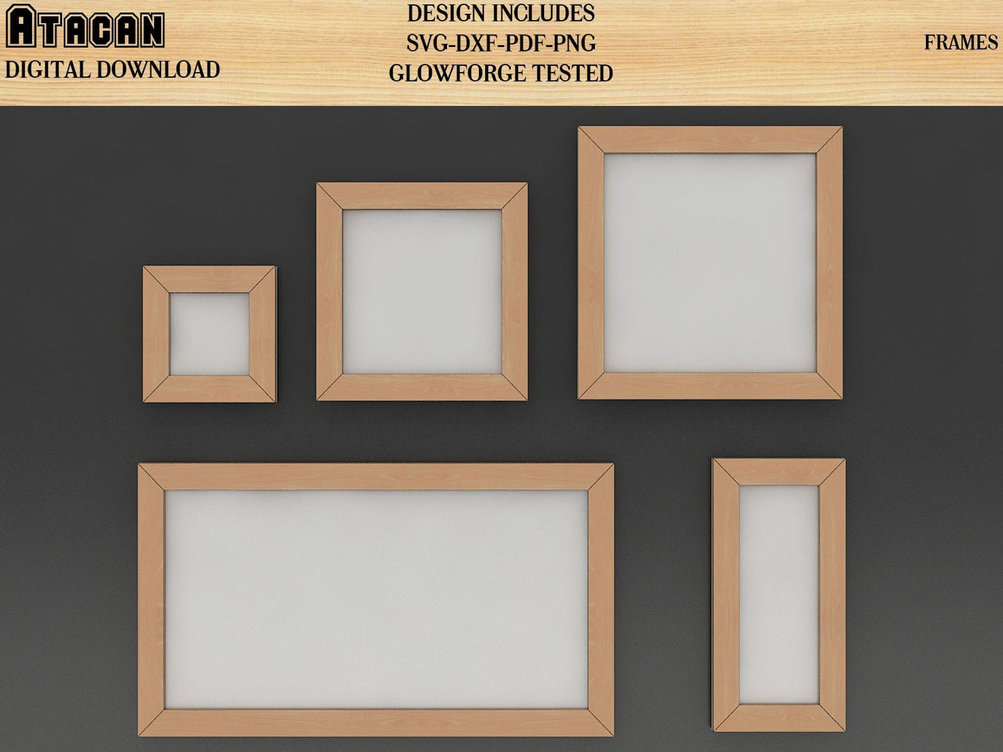 Rectangle Frames laser svg files for glowforge square frame bundle Home Decor Svg dxf Digital Download 139