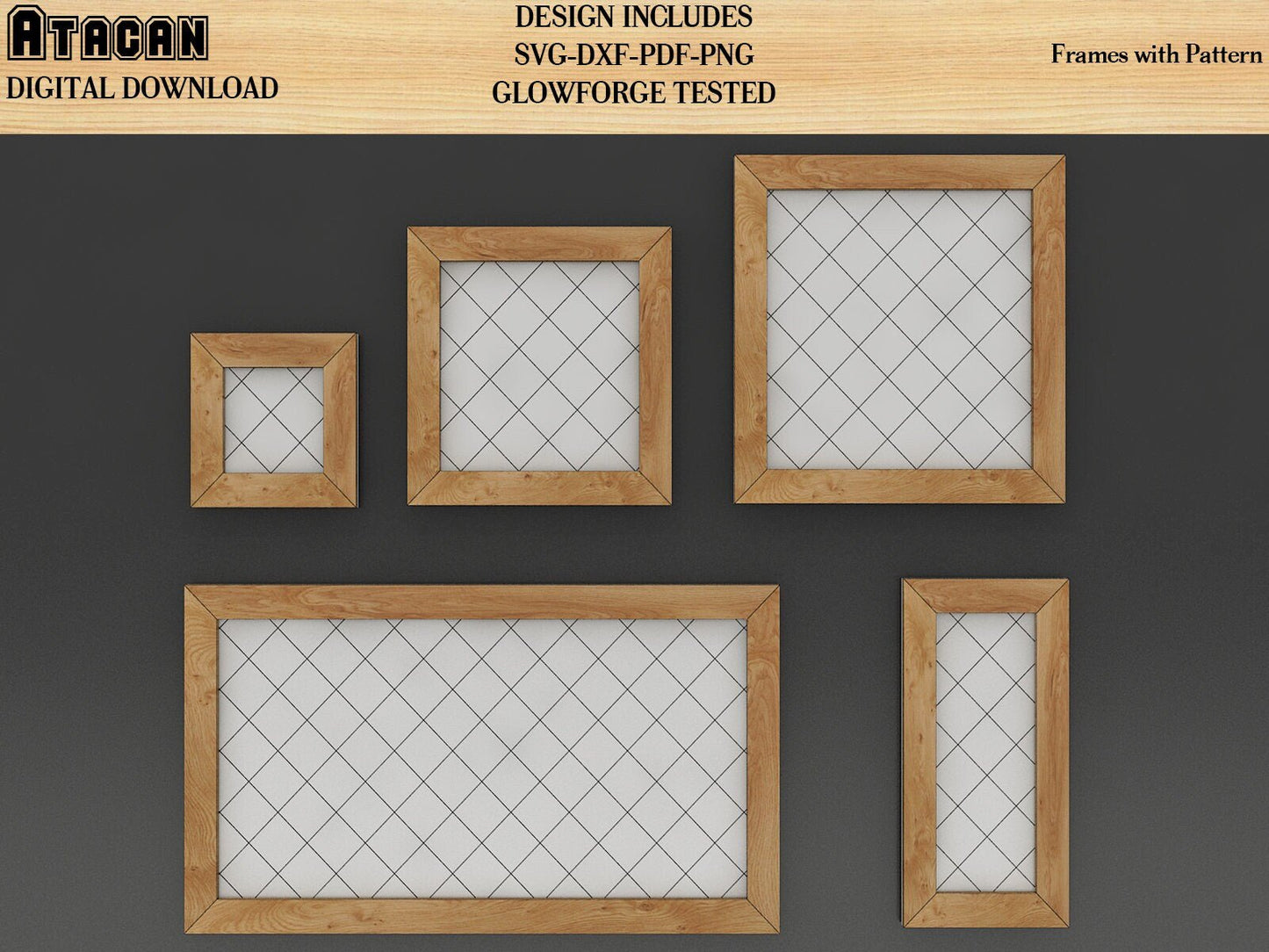 Rectangle Frames laser svg files for glowforge square frame bundle Home Decor Svg dxf Digital Download 144