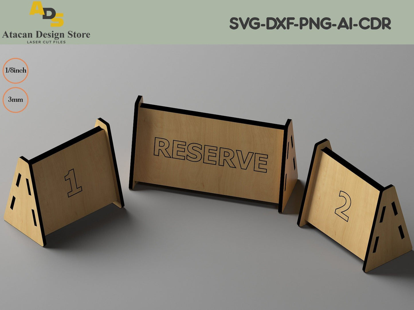 Reserved Table Sign / Menu Holder / Wood Table Number Signs ADS227