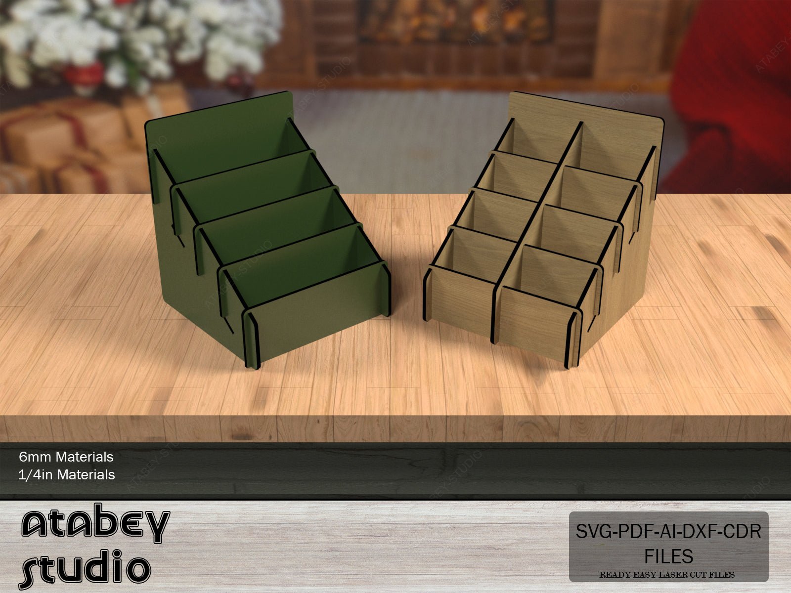 Retail Counter Display / Tiered Stand Card Holders / Market Stalls Organiser SVG, DXF CDR 551