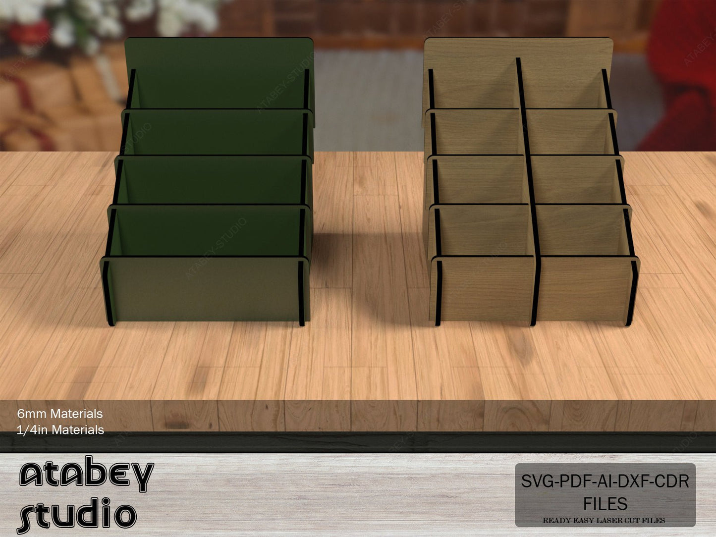 Retail Counter Display / Tiered Stand Card Holders / Market Stalls Organiser SVG, DXF CDR 551