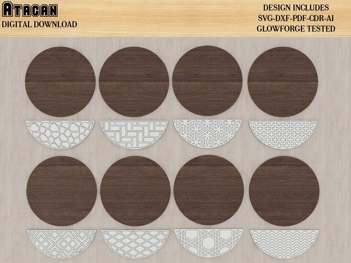 Round Door Hanger Sign Svg Bundle / Welcome Pattern Files / Home Sweet ...