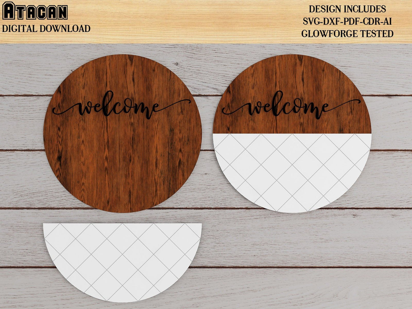 Round door hanger / Welcome Door Sign / Faux shiplap Round Door Hanging 447