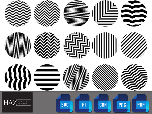 Round Pattern Bundle / Geometric Circle Patterns Svg / Seamless Transparent Background Patterns / Cricut Cut Files PNG SVG DXF Pdf Ai 158