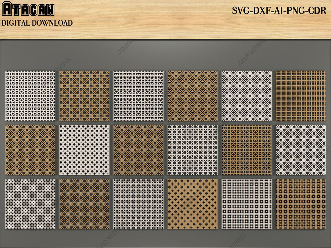 Seamless Rattan Cane Patterns Bundle – atacandesignstore