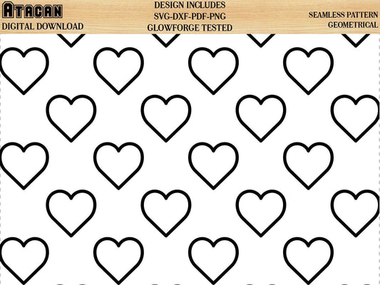Seamless repeating Heart pattern SVG transparent background hearts pattern clipart Glowforge Cricut Silhouette files 044