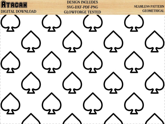 Seamless repeating Spades pattern SVG transparent background spades seamless pattern clipart Glowforge Cricut Silhouette files 045