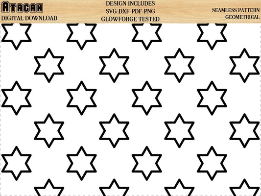Seamless Stars / Repeating Pattern Bundle / Transparent Geometric Svg Files 048