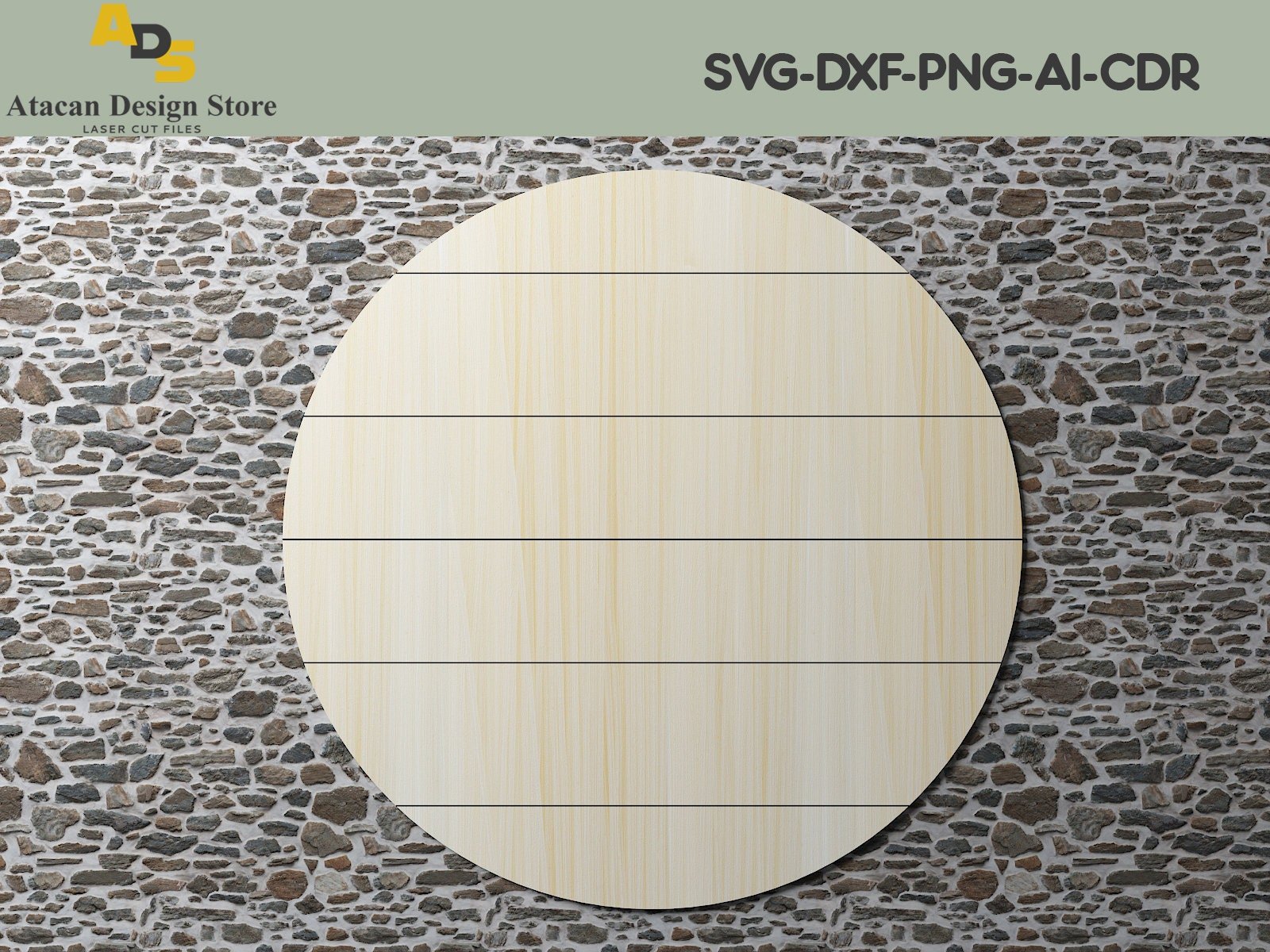 Shiplap Circle SVG Glowforge File / Shiplap Round SVG cut files / Laser Engraved Wood Files / instant download ADS118