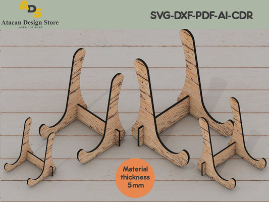 Simple Easels difeerent sizes / SVG DXF digital download files / for Silhouette Cricut Glowforge ADS083