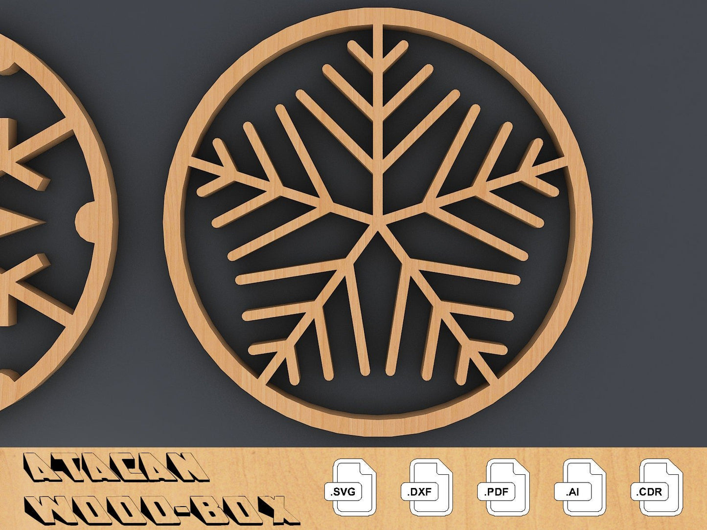 Snowflake Coasters Bundle, Coaster Box Laser cut file SVG DXF, Glowforge Laser cut template Patterns 108