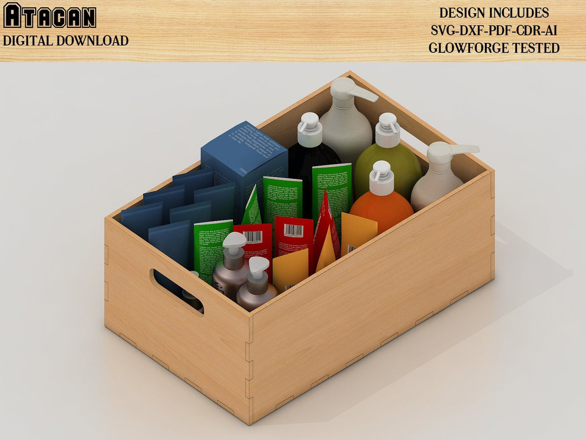 Stackable Boxes Laser Stackable Storage Boxes, Laser cut Files SVG DXF, Glowforge laser cut ...