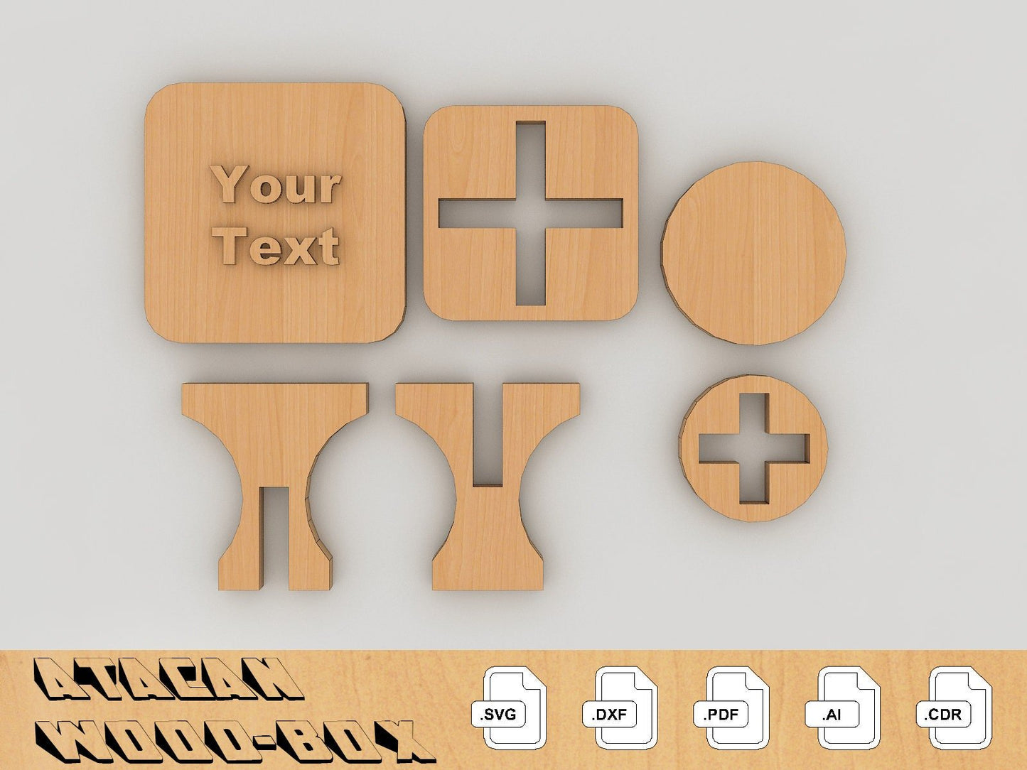 Stamp Handle Plan, Laser Cut SVG files, Ready to laser cut - Digital file for Glowforge 146