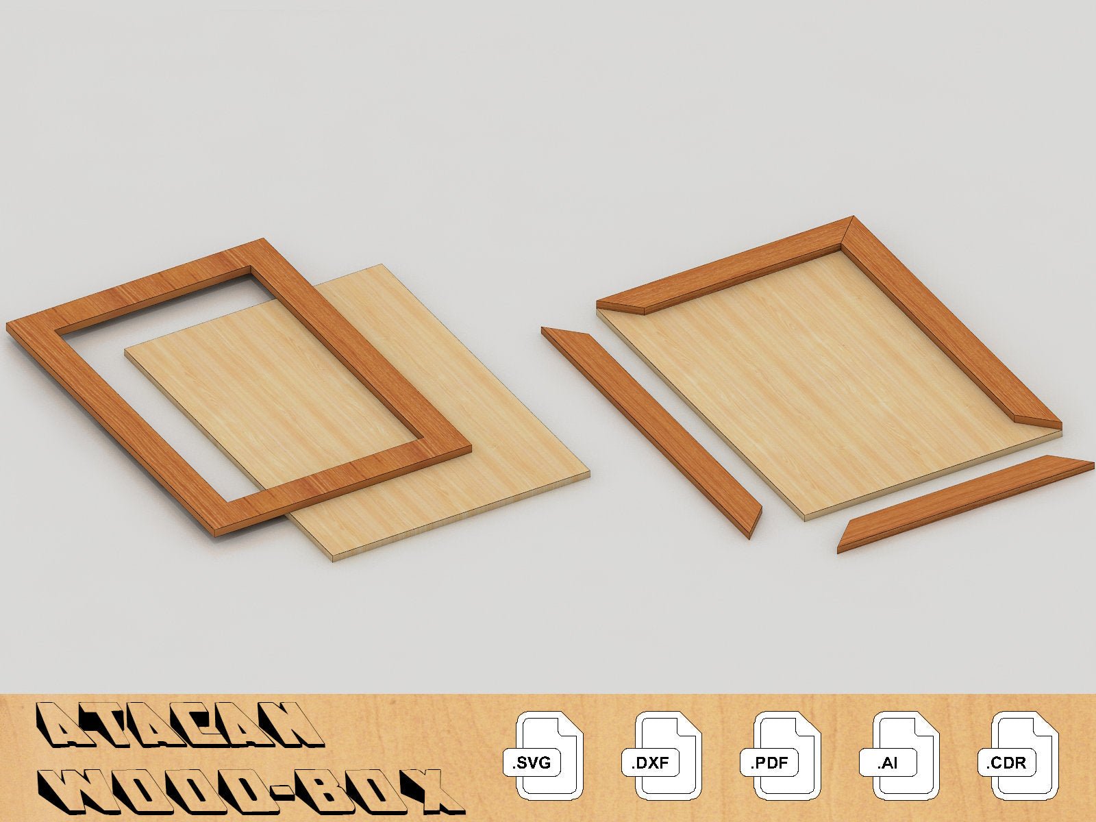 Standart Metric Sizes Pic Frame Bundle - Laser Cut SVG Files - Glowforge Files - Digital Download 044