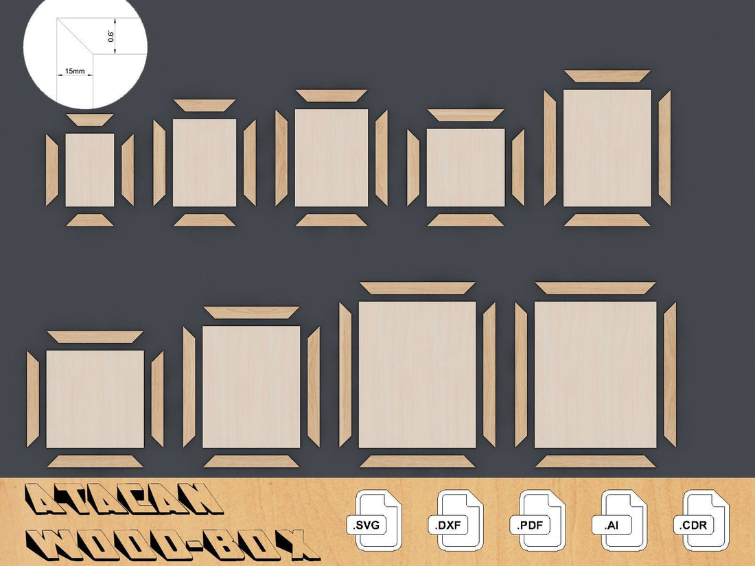 Standart Sizes Frames Bundle Cut File, Laser Cut File, Instant Downloa ...