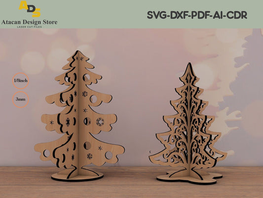 Standing Trees Christmas template pattern / Noel Decoration / Xmas Tree Cut Files ADS197