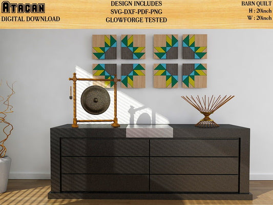 Sun Flower Barn Quilt SVG Laser cut files, mini quilt 012