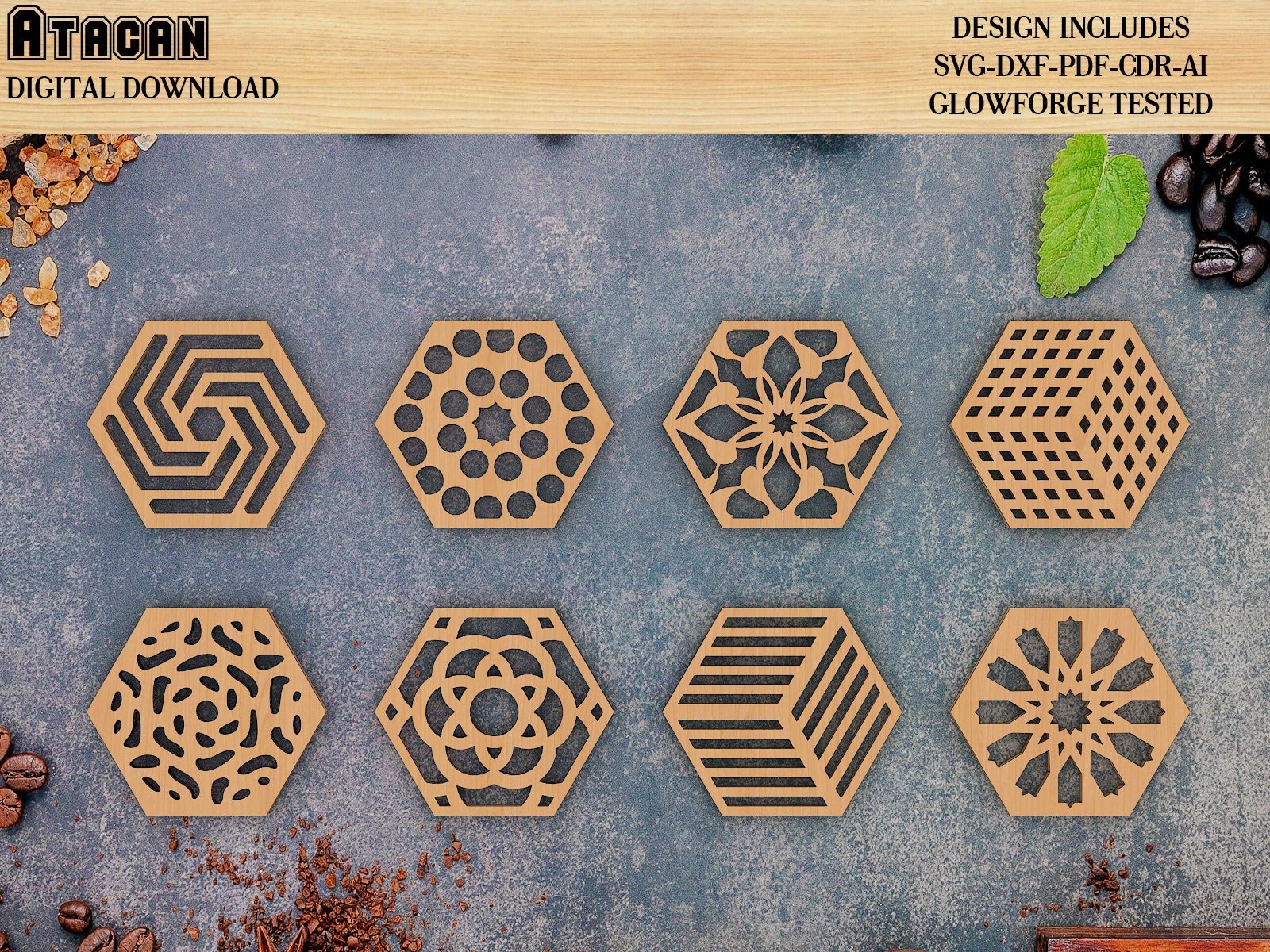 Coaster Jigs Vector SVG Coaster file for Laser Cut, Digital Vector DXF Files, Digital File ...