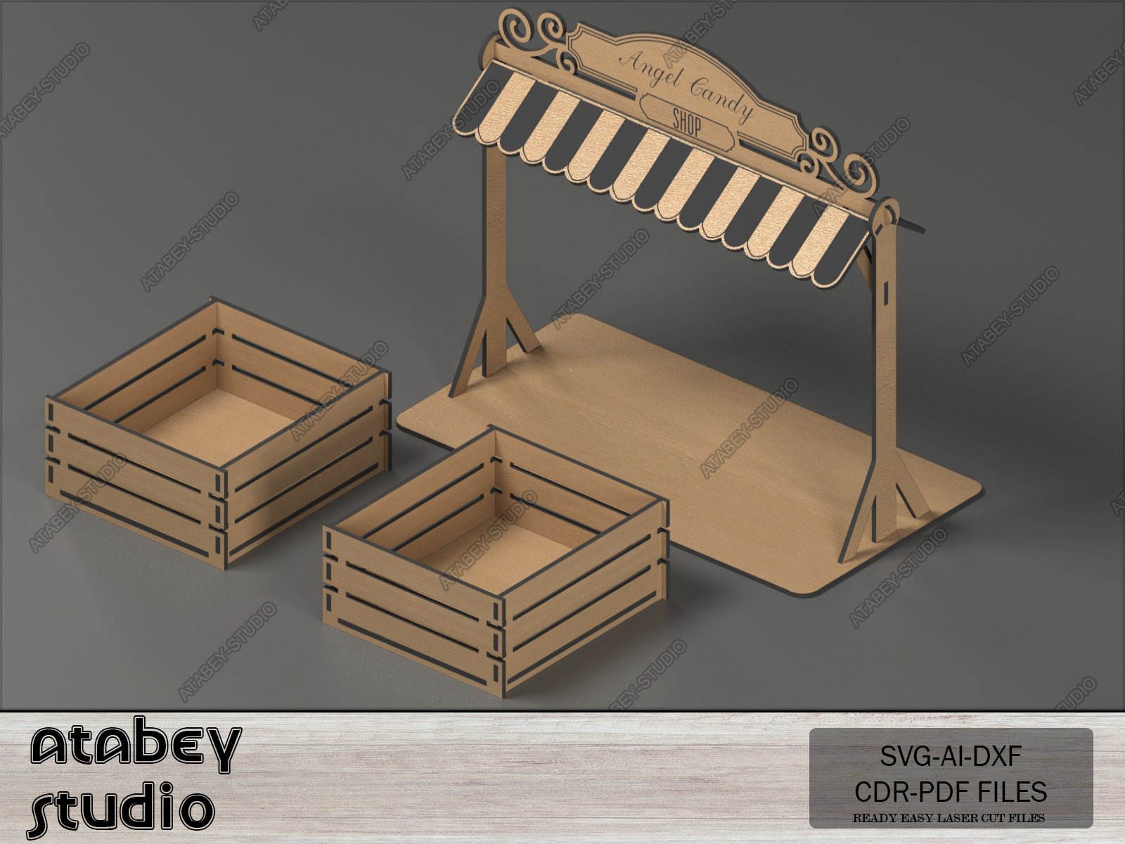 Sweet Stand and Boxes - Candy Shop Display Design - Party Table Decor