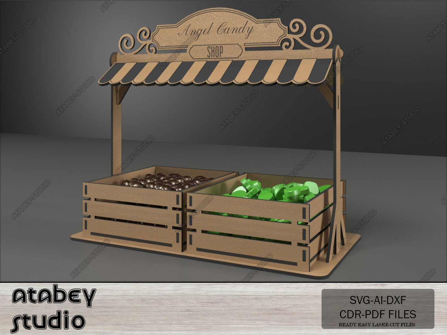 Sweet Stand and Boxes - Candy Shop Display Design - Party Table Decor