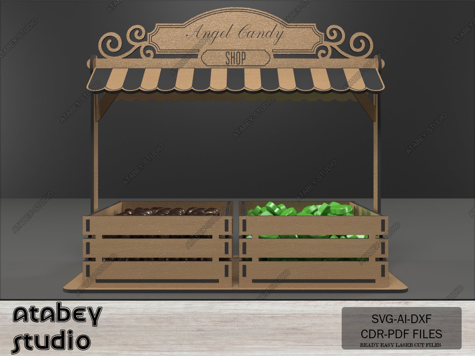 Sweet Stand and Boxes - Candy Shop Display Design - Party Table Decor