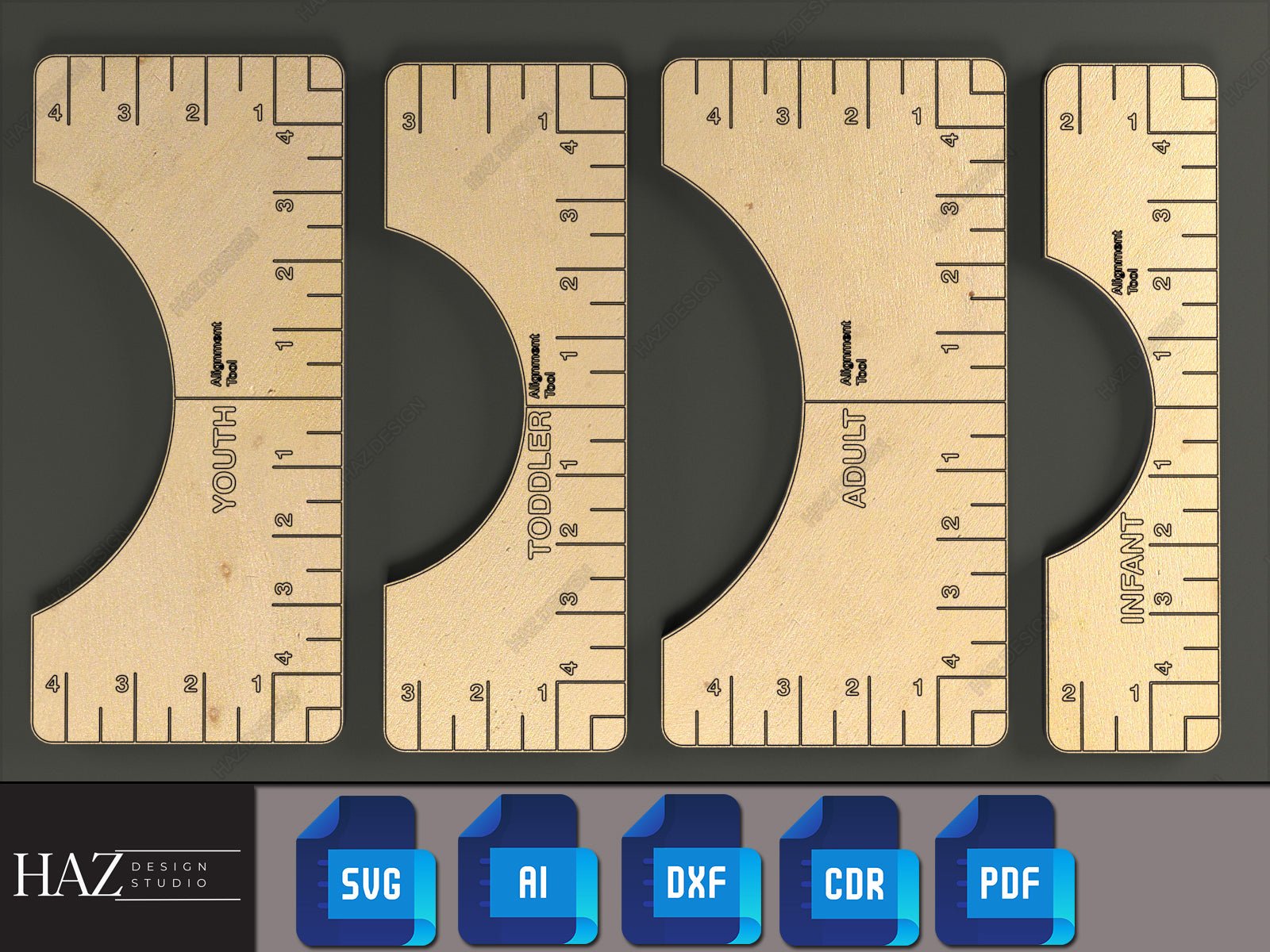 T-shirt Rulers Toolkit - Shirt alignment tools - Shirt Placement Scale Guide - T-shirt centering Measurement Tools 189