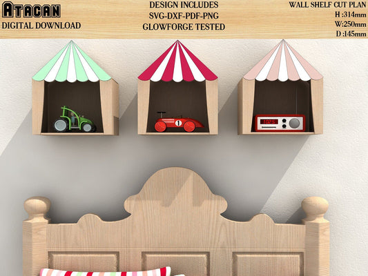 Tent Wall Shelf cut plans Glowforge Digital Download wall shelves svg files 063