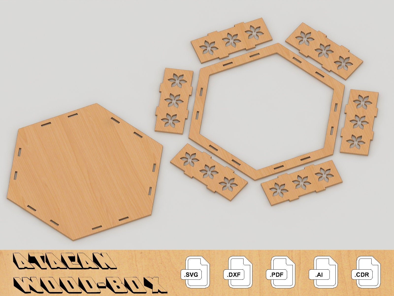 Tray Different Thickness Laser cut files SVG, DXF vector plans, laser file, glowforge file 104