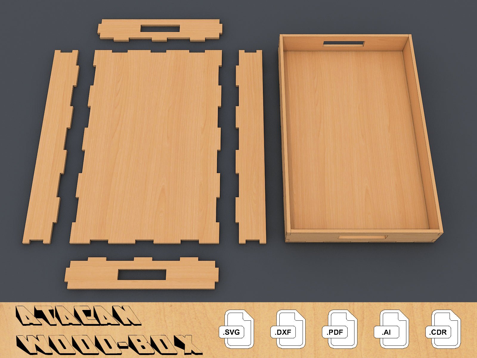 Tray Laser Cutting Plans / Wood Cut Templates / Trays Design 078