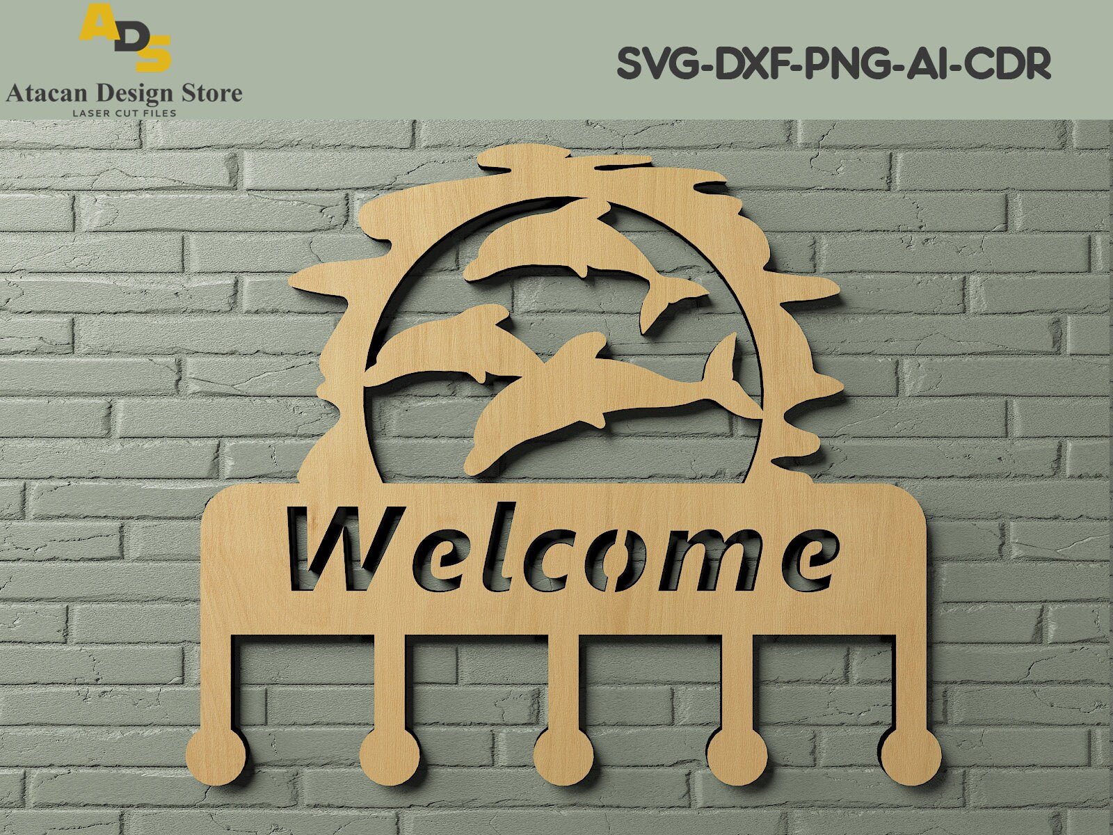 Welcome Home and Dolphin Signs / Door Sign Farmhouse Design / Dxf Svg Cdr Files 249