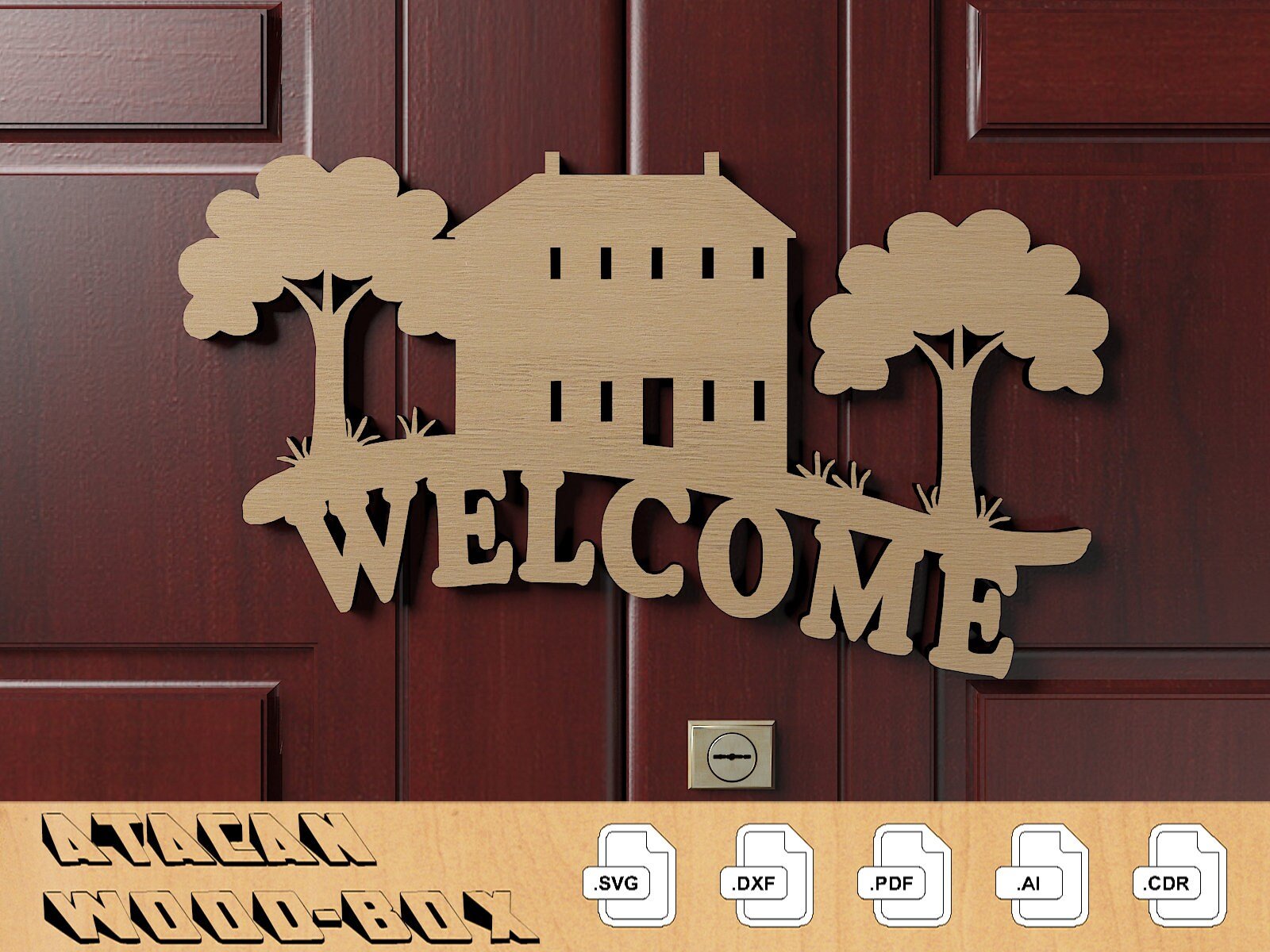 Welcome Signs Svg Bundle / Farmhouse Sign Dxf / Door Hanger Wood Laser Files 300