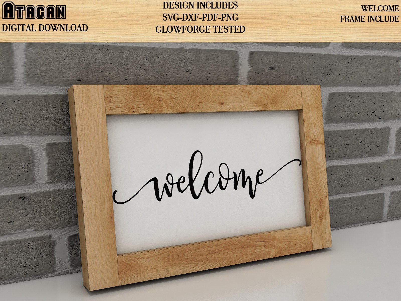 Welcome SVG File - Welcome Home Sign including Frame - digital file download 148