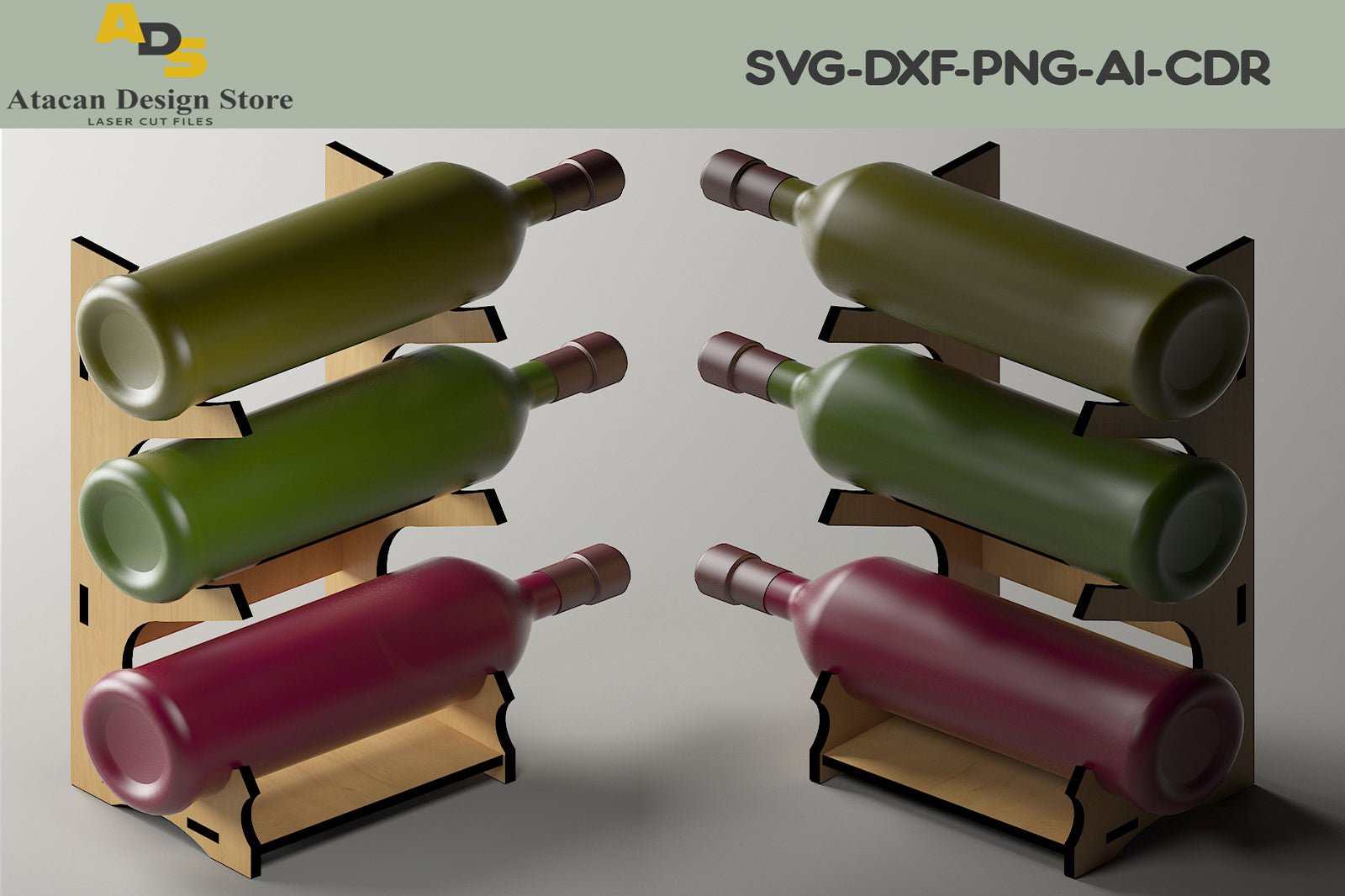 Wine Holder Bundle / Wine caddy / Spirits Drinks Rack / SVG DXF CDR Ai 294