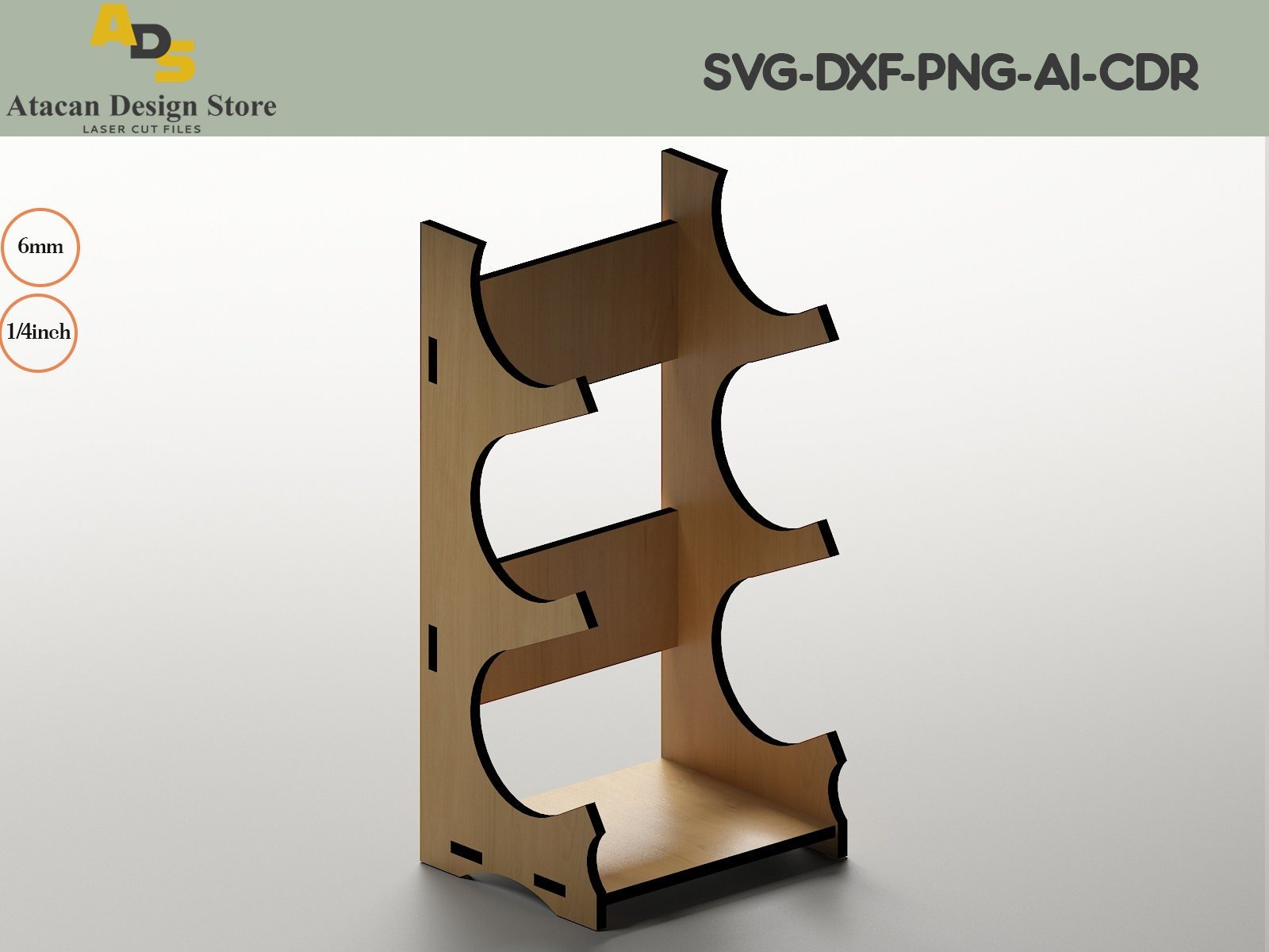 Wine Rack Countertop / Wineglass Holder / Wooden Wine Stand / Dxf Svg Cdr 251