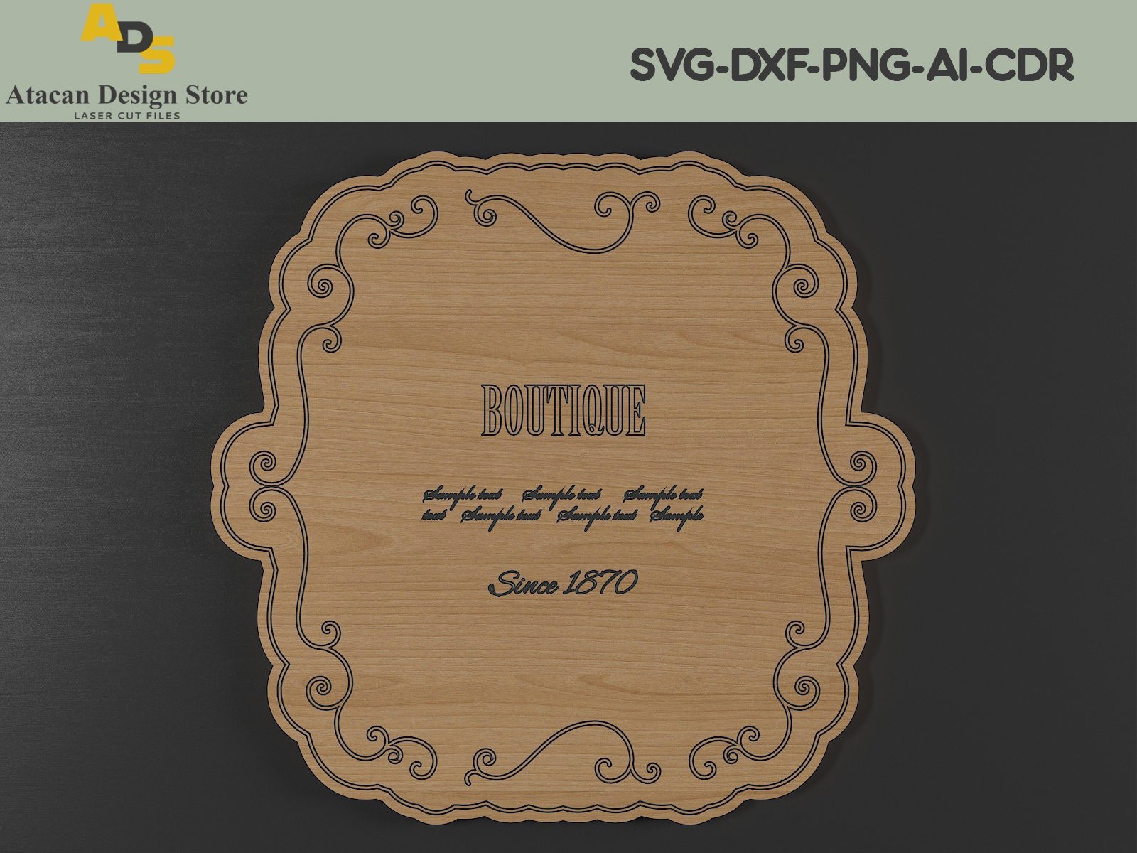 Wood Antique Ornamental Frames / Vintage Logo Badgets / Wooden Frame Designs 271