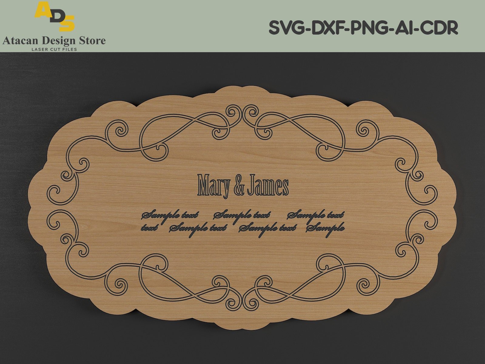 Wood Antique Ornamental Frames / Vintage Logo Badgets / Wooden Frame Designs 271