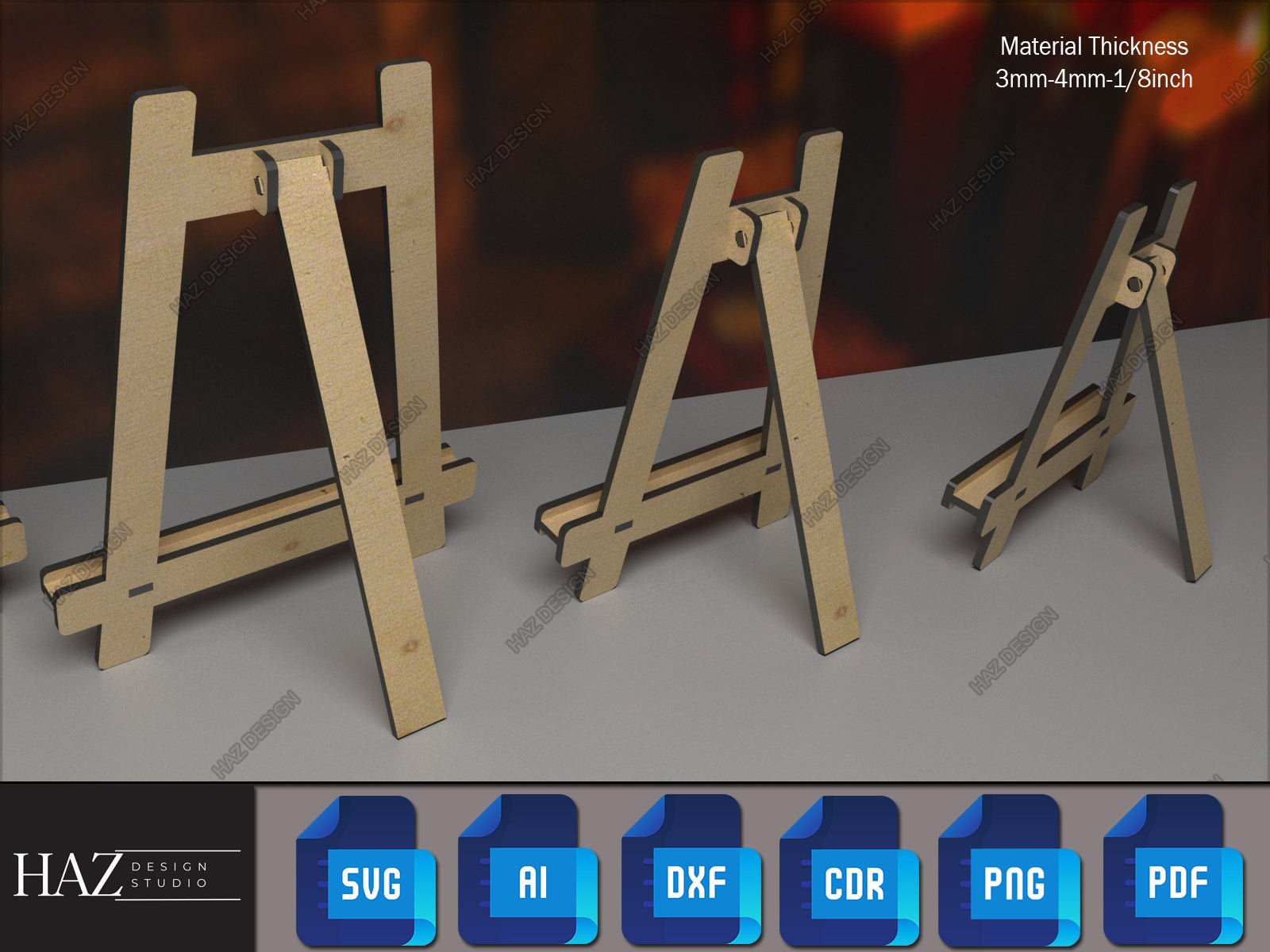 Wood Easel Display Stand SVG Files - Ideal for Laser Cutting and Woodworking SVG DXF Ai Cdr Pdf 187