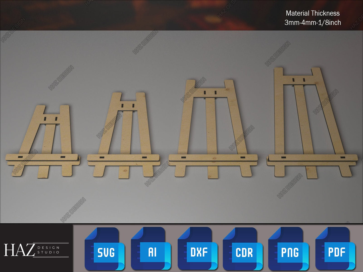 Wood Easel Display Stand SVG Files - Ideal for Laser Cutting and Woodworking SVG DXF Ai Cdr Pdf 187