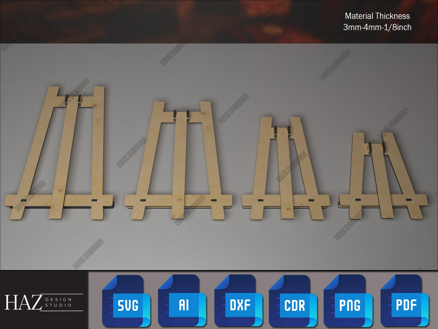 Wood Easel Display Stand SVG Files - Ideal for Laser Cutting and Woodworking SVG DXF Ai Cdr Pdf 187