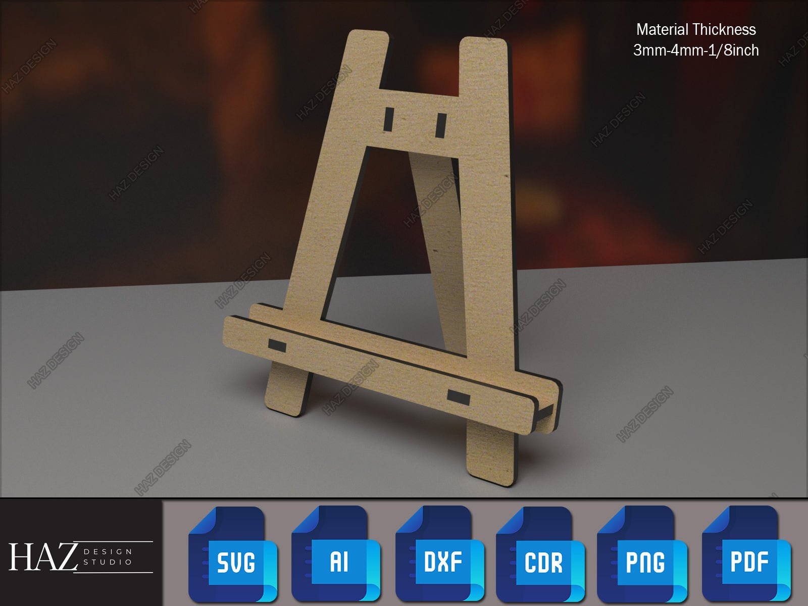 Wood Easel Display Stand SVG Files - Ideal for Laser Cutting and Woodworking SVG DXF Ai Cdr Pdf 187