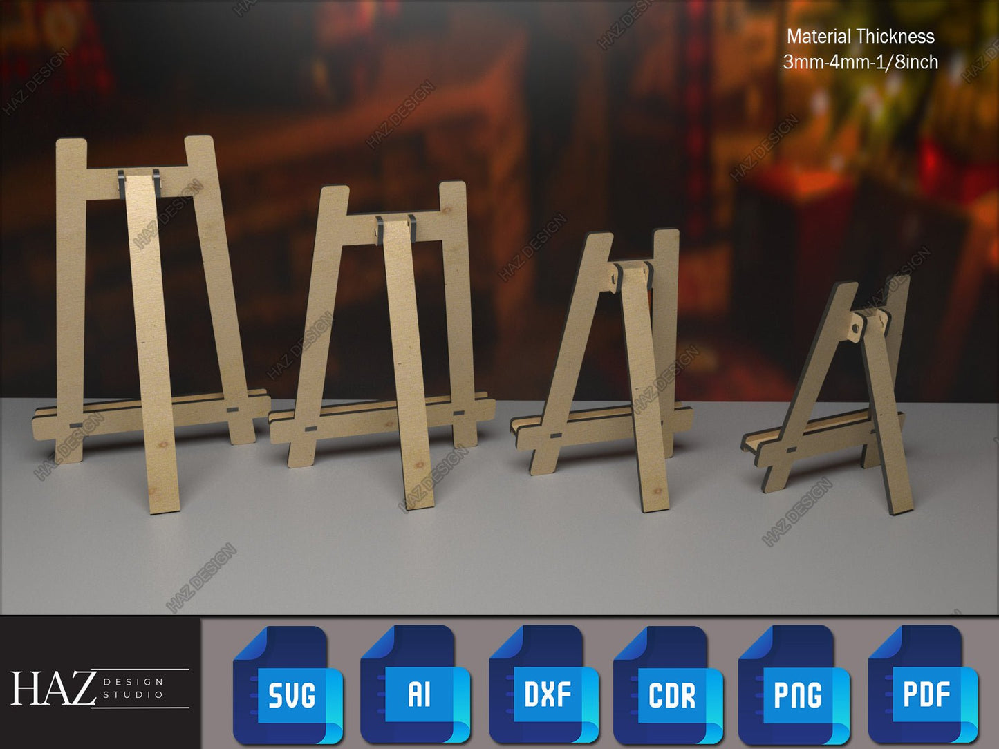 Wood Easel Display Stand SVG Files - Ideal for Laser Cutting and Woodworking SVG DXF Ai Cdr Pdf 187