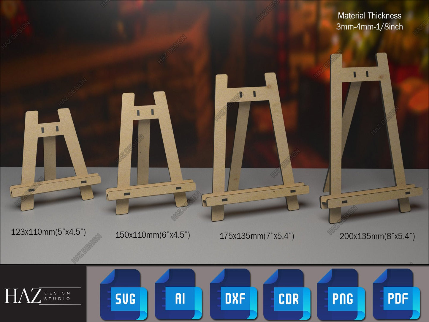 Wood Easel Display Stand SVG Files - Ideal for Laser Cutting and Woodworking SVG DXF Ai Cdr Pdf 187