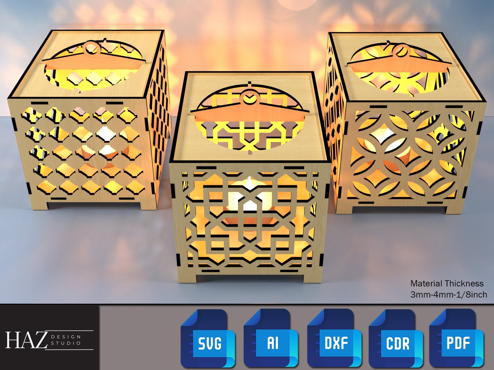 Lamp Box Pattern Wood Floor Lamps / Lantern Light Box Designs / Glowforge Candle Holder ...