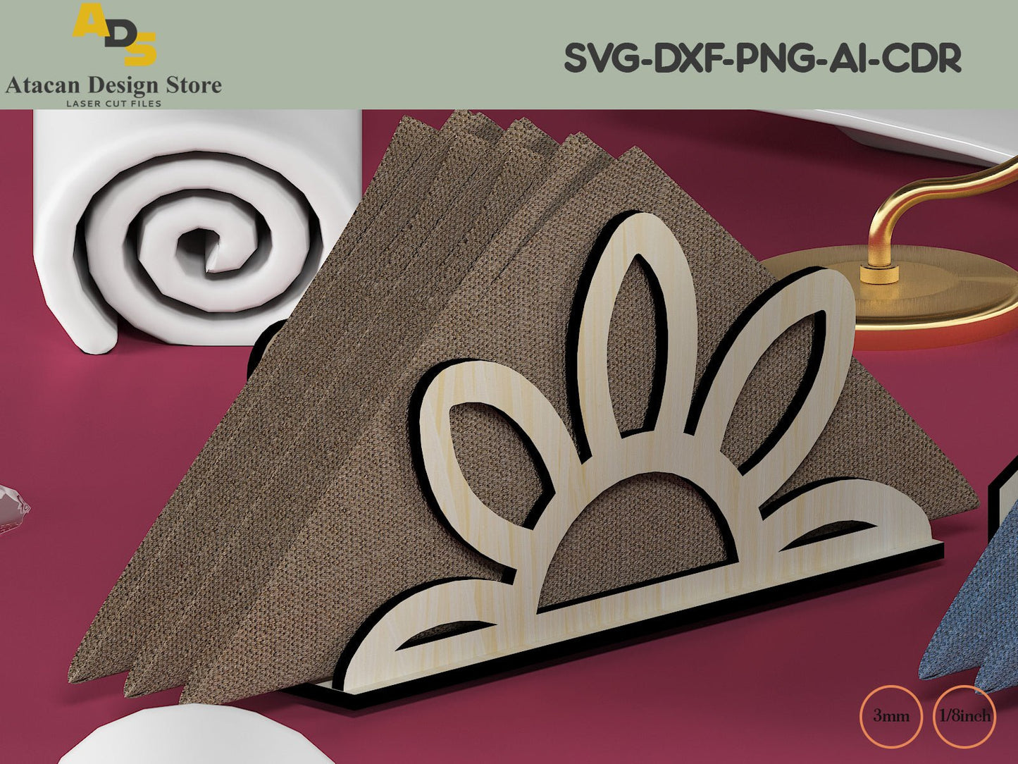 Wood Napkin Holder Designs / NapkinDisplay Laser cut file / Tissue Stands / Restaurant Table Organizer / SVG DXF CDR Ai 303