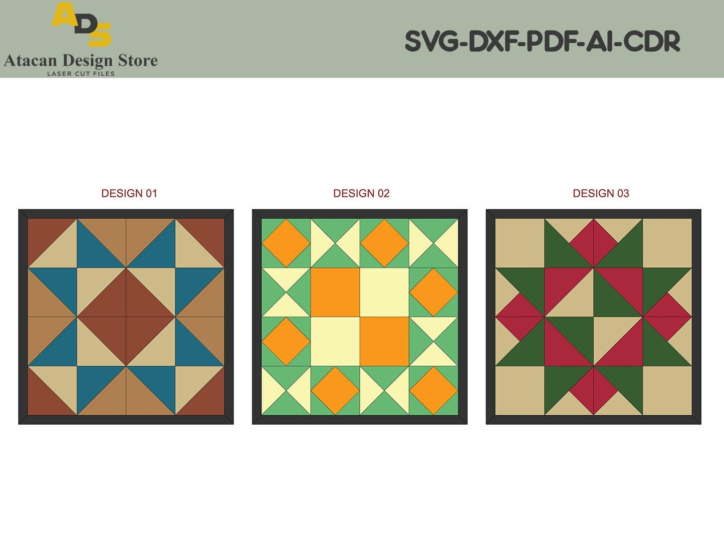Wood Quilt Block / Laser Quilt Patterns / Svg Cutting Files / Cuttable Design for Laser ADS141